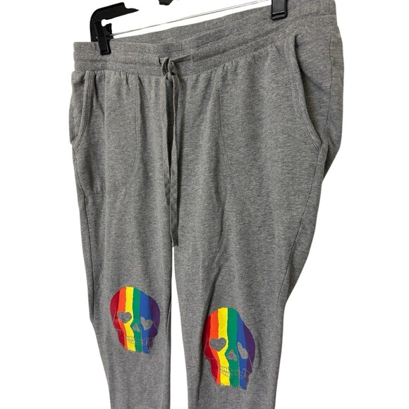 Torrid Rainbow Skull Gray French Terry Grey Cotton Jogger Sweatpants Size 0X - Picture 5 of 8